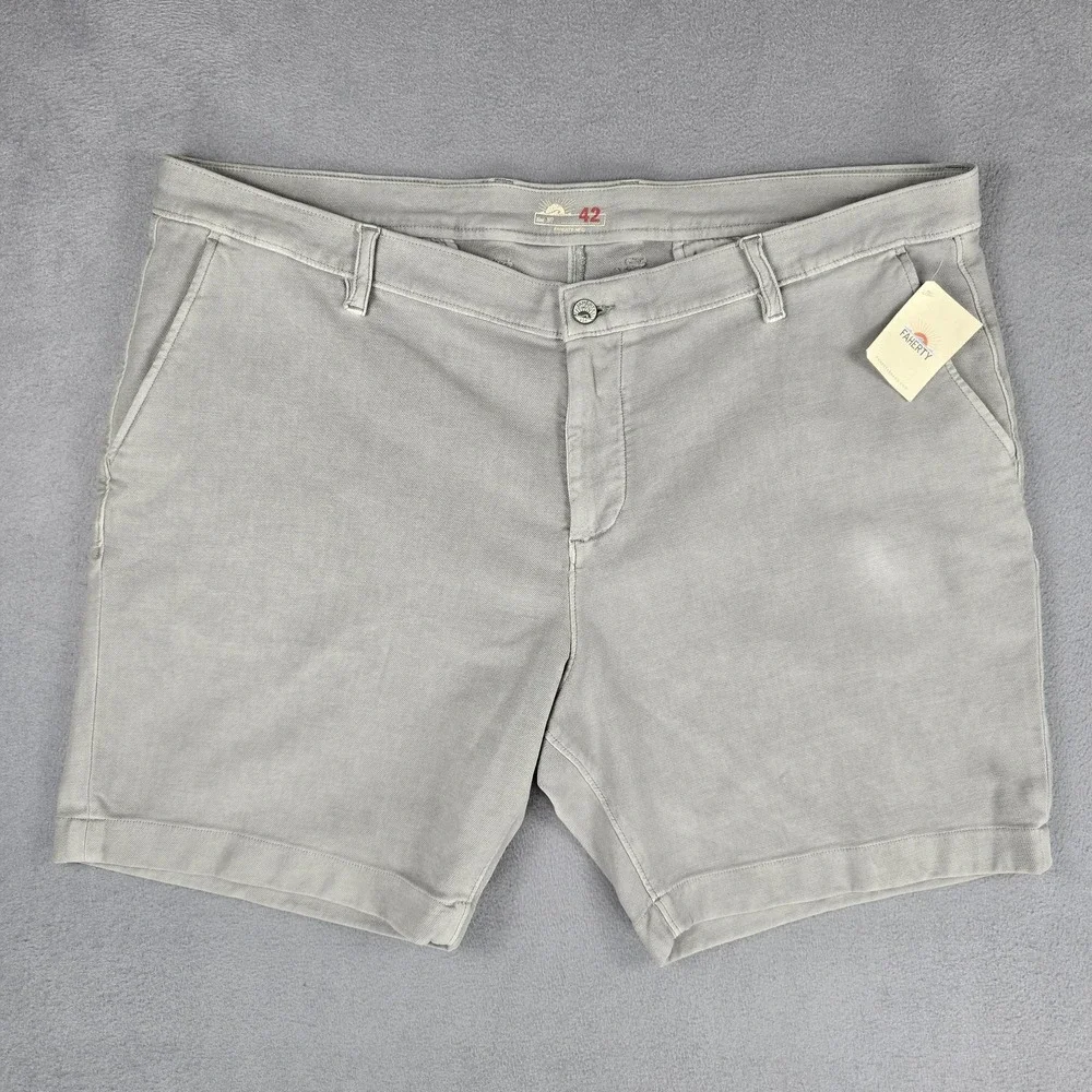 Faherty‎ Shorts Mens 42 Gray Stretch Terry Short 7 Inch Inseam Casual Chino Soft